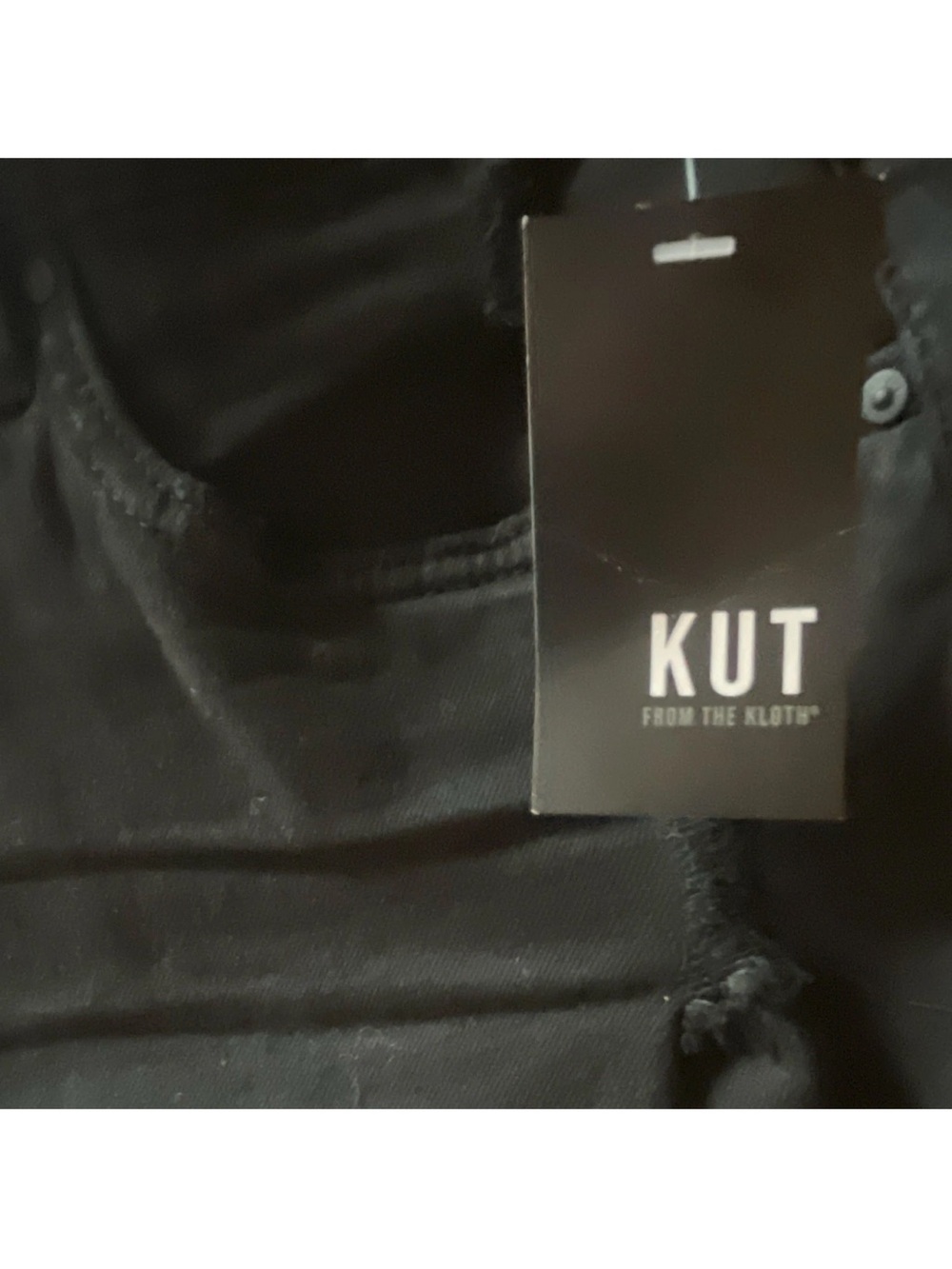 KUT from the Kloth Black Denim Raw Hem Shorts Size 14 - Picture 4 of 5
